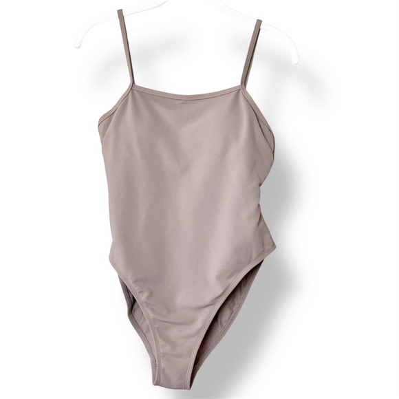 Wilo the Label Strappy One Piece Swimsuit Small Latte brown taupe solid neutral - Picture 1 of 7